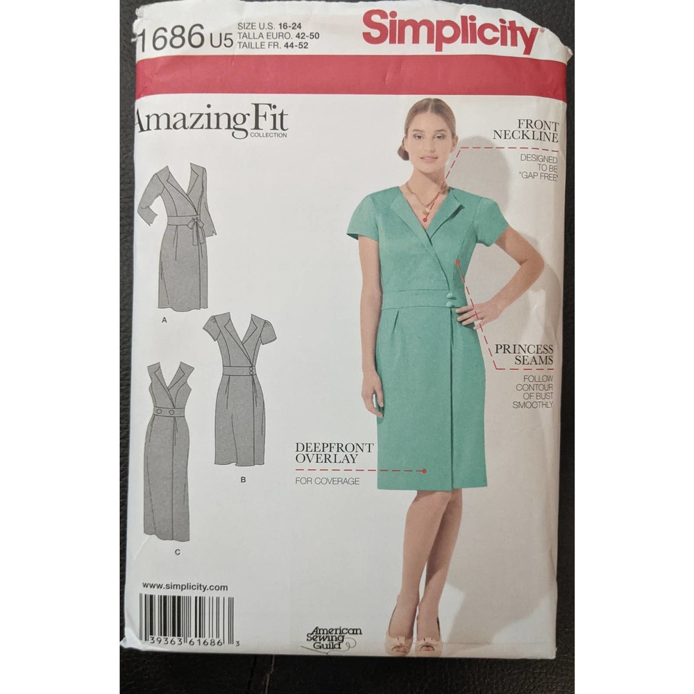 UNCUT Simplicity 1686 Dress Amazing Fit Size 16-24